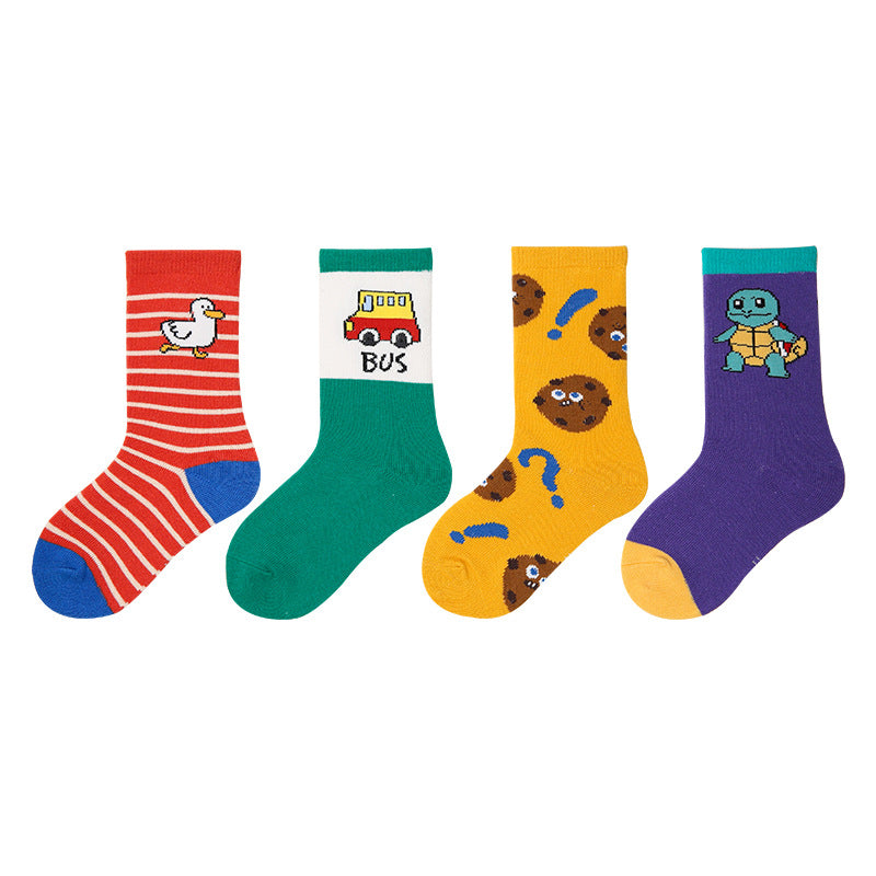 Children's Socks, Trendy Socks, Spring Letters, Street Sports Style