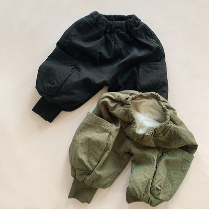 Children's Velvet Padded Loose Overalls