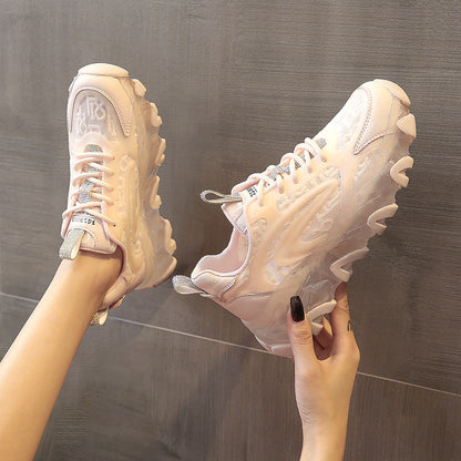 Daddy Shoes Thin Section Breathable White Net Shoes Casual Sports Shoes