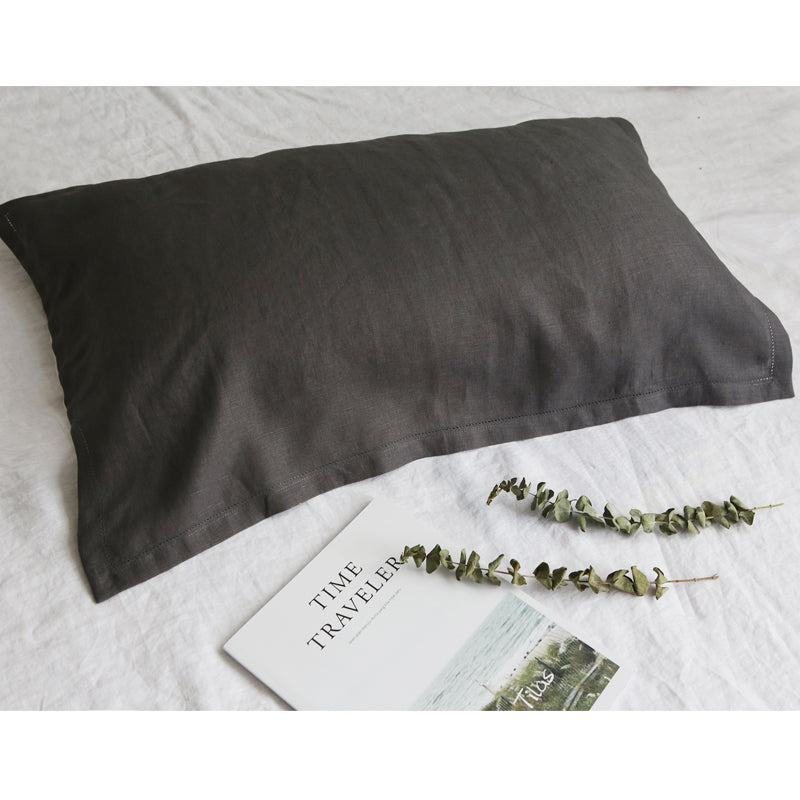 Pure Linen Pillow Towel Breathable Solid Color High-grade