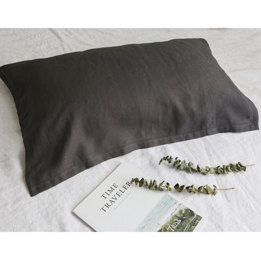 Pure Linen Pillow Towel Breathable Solid Color High-grade