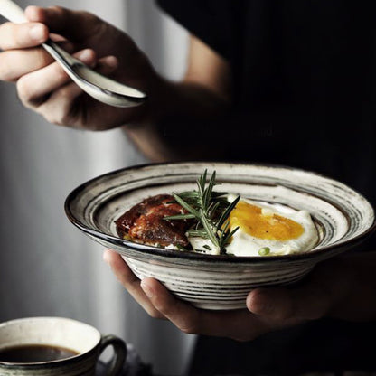 Japanese Style Ceramic Tableware Noodle Dish And Dish Bowl
