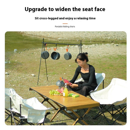 Camping Outdoor Folding Chair Portable Recliner Fishing Stool Beach