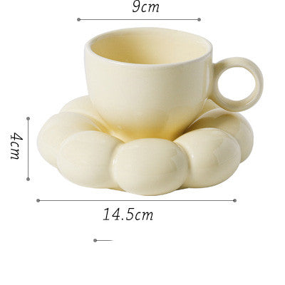 Flower Ceramic Cup And Saucer Breakfast Coffee Creative Color Underglaze Color