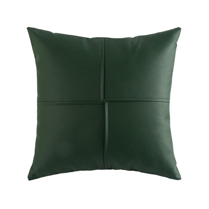 Simple Geometry PU Leather Technology Cloth Splicing Pillowcase