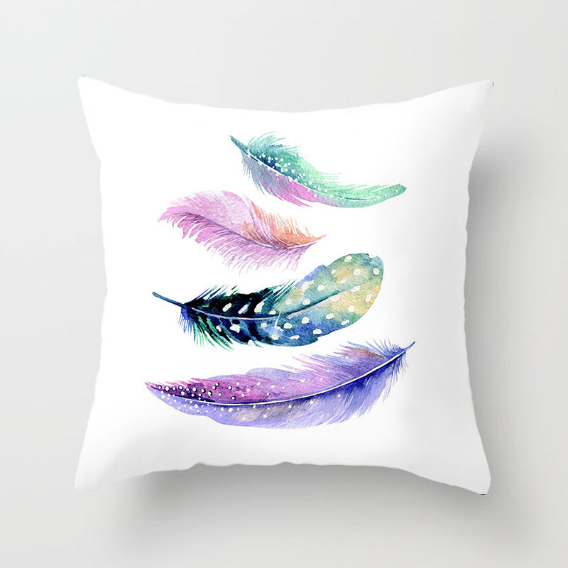 Peach Skin Feather Pillow Sofa Cover