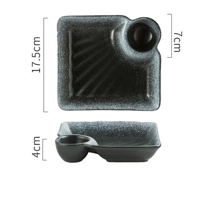 Japanese Creative Ceramic Dumpling Special Plate Comes With Vinegar Plate