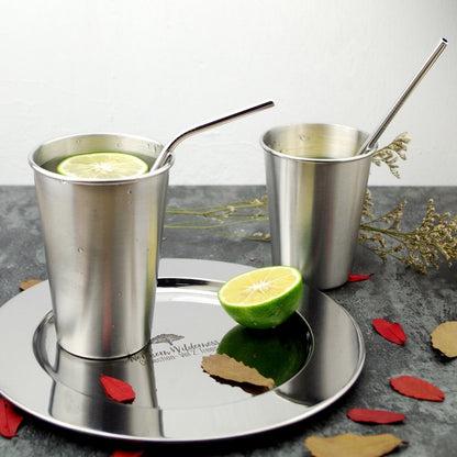Nordic Metal Simple Style 304 Stainless Steel Cold Water Toothbrush Couple Cup