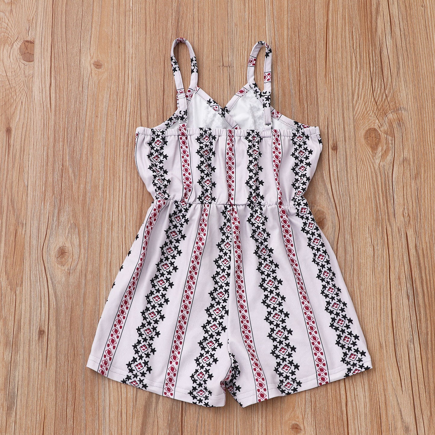 New Children's Clothing Girls Floral Striped Overalls Jumpsuit