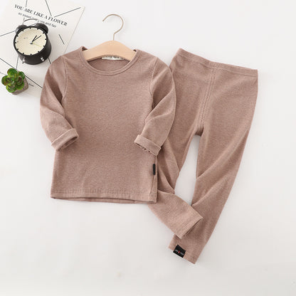 Autumn And Winter New Children's Long-sleeved Thick Pajamas Homewear Suit