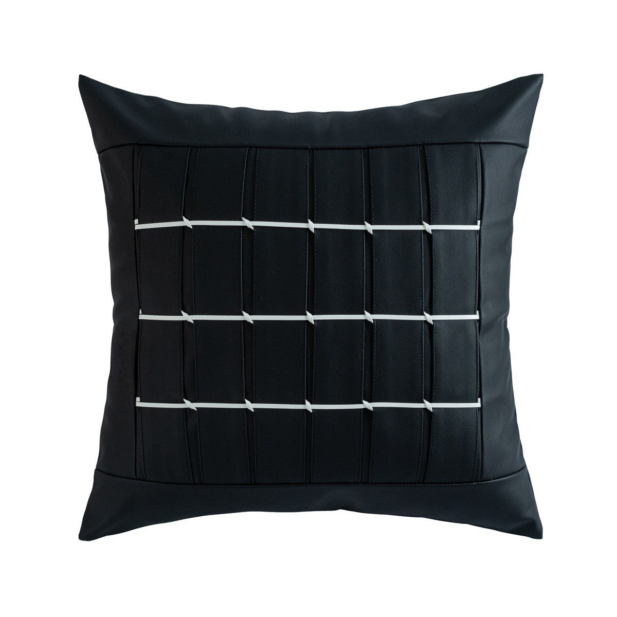 Simple Geometry PU Leather Technology Cloth Splicing Pillowcase