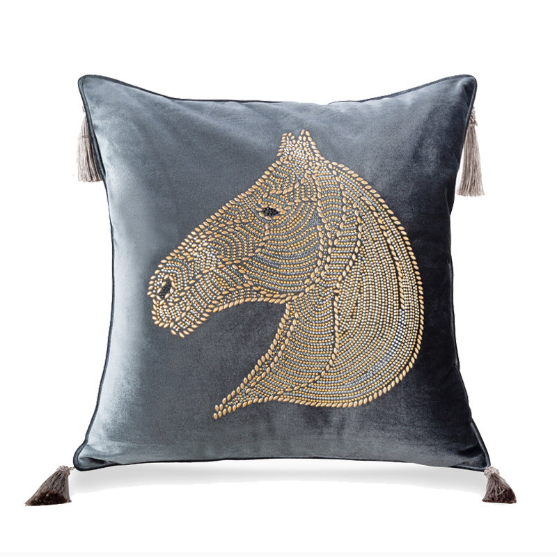 Bedroom Bedside Hot Drill Horse Head Pillow Cover