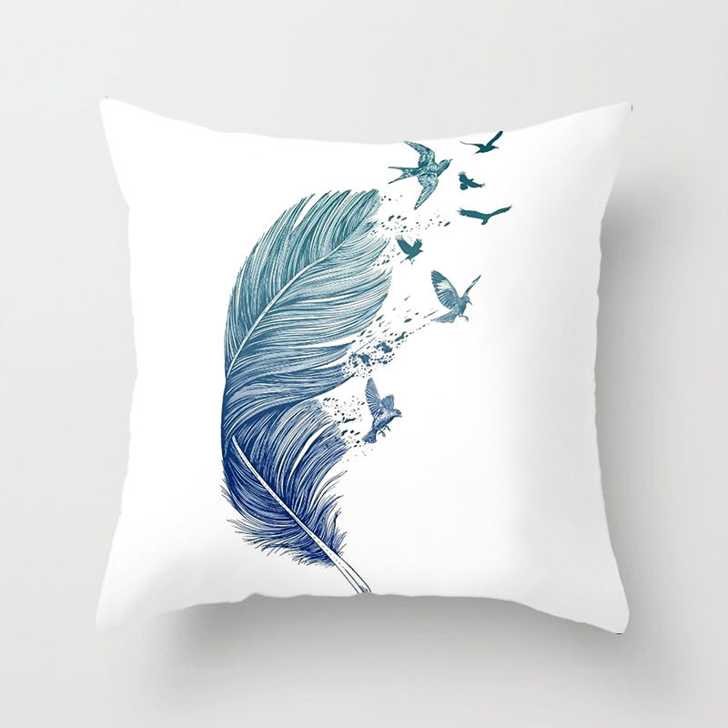 Peach Skin Feather Pillow Sofa Cover