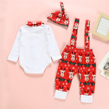 Explosive Christmas Gentleman Strap Set Christmas Deer Print