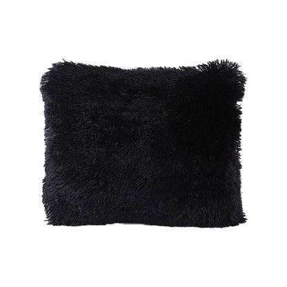 Living Room Bedroom Sea Velvet Solid Color Cushion Cover