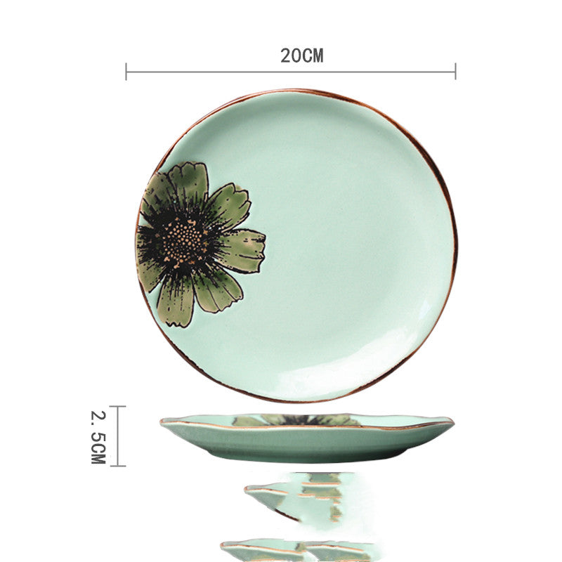 Ceramic Hand-painted Western Food Microwave Breakfast Plate