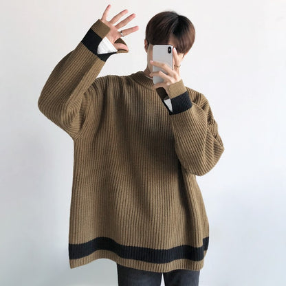 Winter Round Neck Sweater Men's Thick Section