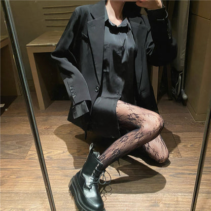 Flower Thin Mesh Lace Base Body Stockings