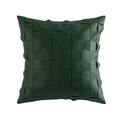 Simple Geometry PU Leather Technology Cloth Splicing Pillowcase