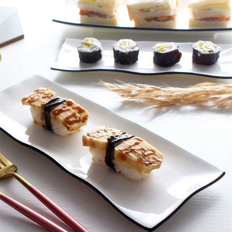 Japanese Plate Rectangular Sushi Simple Ceramic Tableware