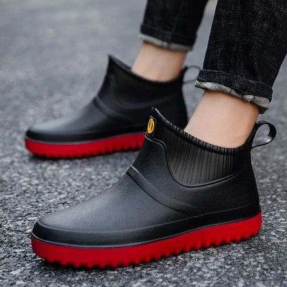 New Fashion Waterproof And Non-slip Men's Short Rain Boots