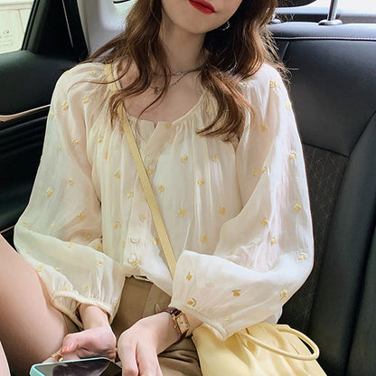 New French Chic Temperament Top Long Sleeved Shirt For Women