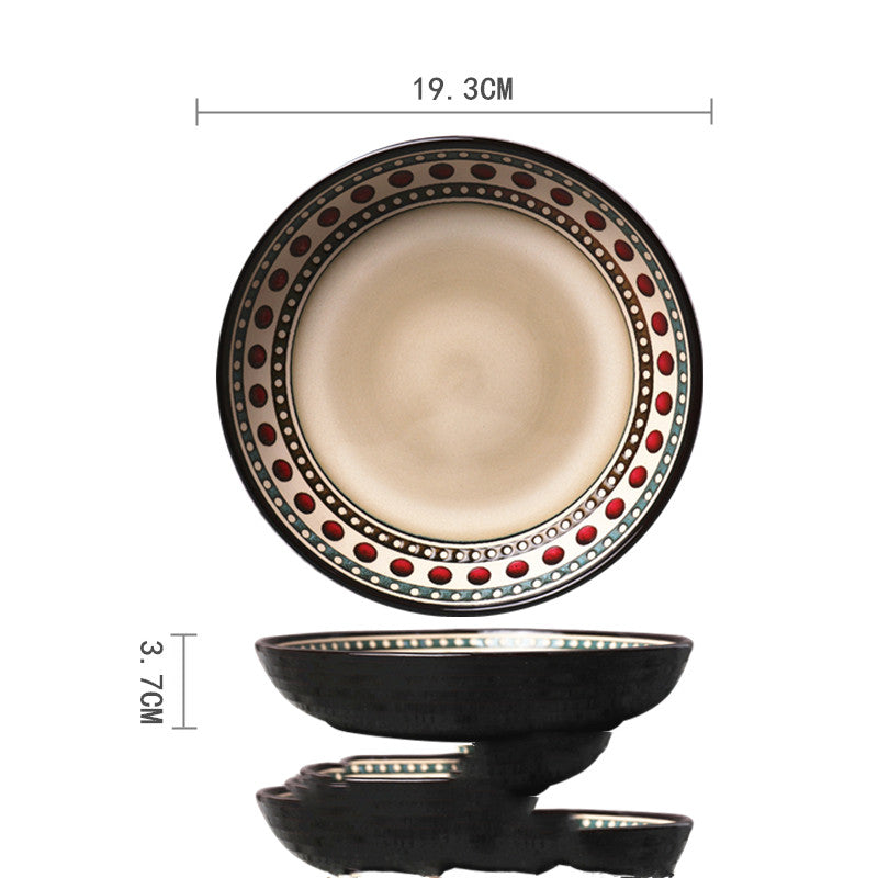 Ceramic Hand-painted Western Food Microwave Breakfast Plate