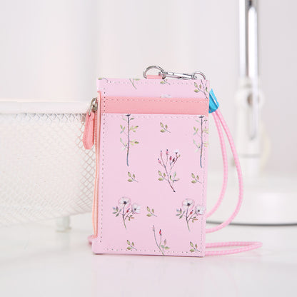 Fashion Simple Leather Belt Lanyard Card Holder