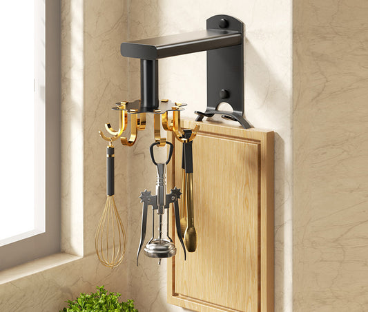 Kitchen Rotating Hook Spatula Shelf Wall Multifunctional Wall Hanging Storage Rack