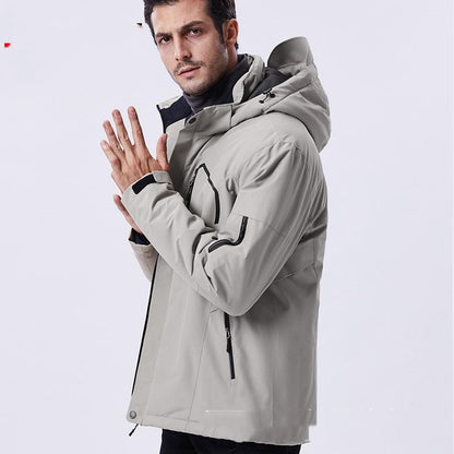 USB Charging Heating Suit Men's Ski Hoodie Jacket
