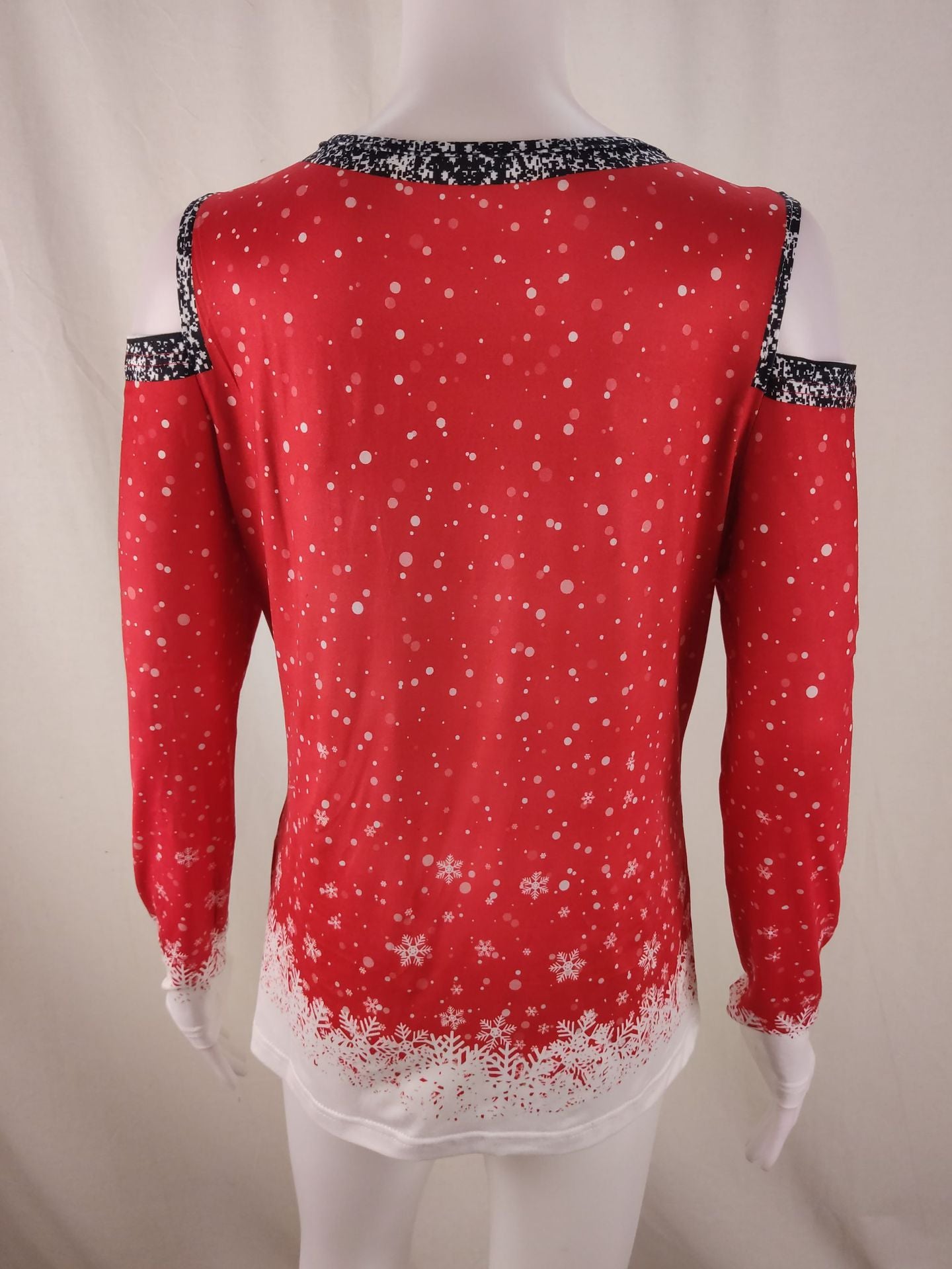 Fashion Women's Print Sexy Long Sleeve V-neck Top