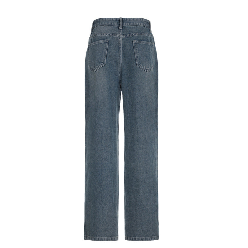 American Style Trend Street Shooting Women's Clothing Worn Jeans