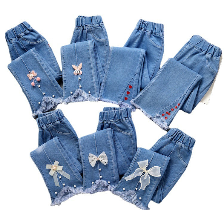 Children's Denim Wide Leg Pants Casual Speaker