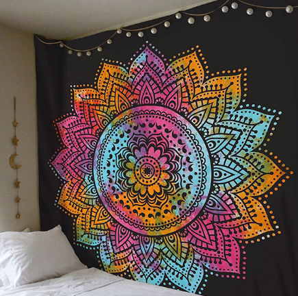 Printed home tapestry black and white with wall hanging beach towel beach blanket