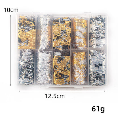 Nail Sally Net Starry Sky Paper Ins Wind Japanese Nail Art Gold Foil Fragments Sally Net Starry Sky Paper