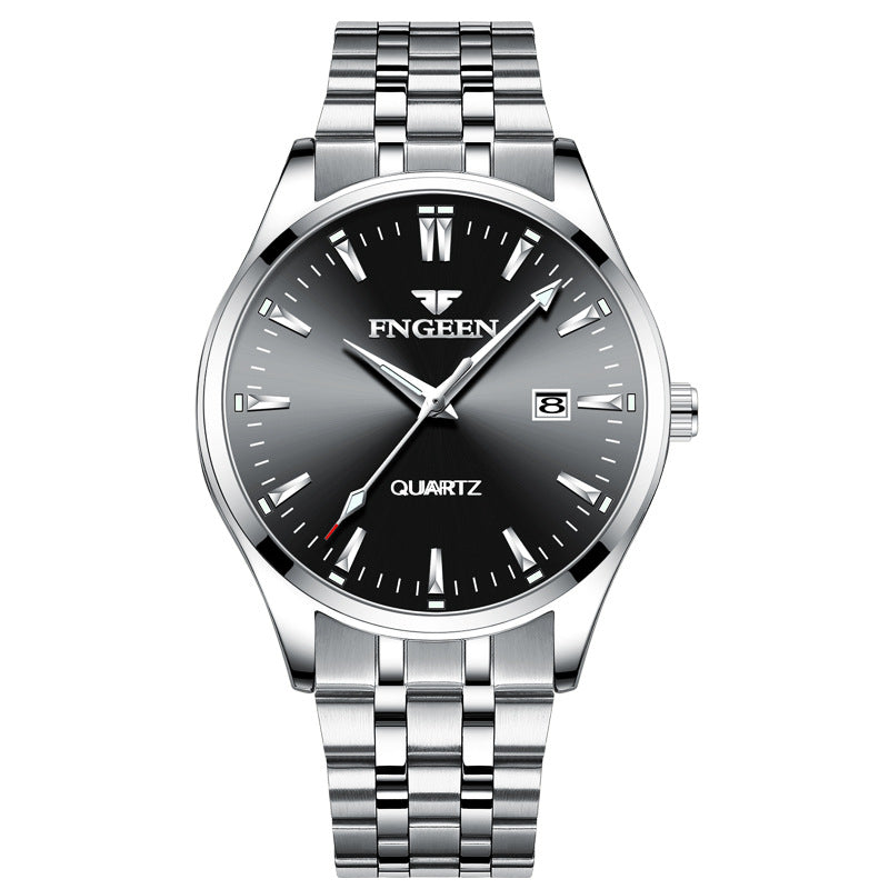 2018 New Concept Korean Style Trendy Student Watches Men's Quartz Black Calendar Internet Celebrity Ultra-thin Waterproof Men's Watch