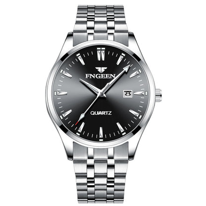 2018 New Concept Korean Style Trendy Student Watches Men's Quartz Black Calendar Internet Celebrity Ultra-thin Waterproof Men's Watch