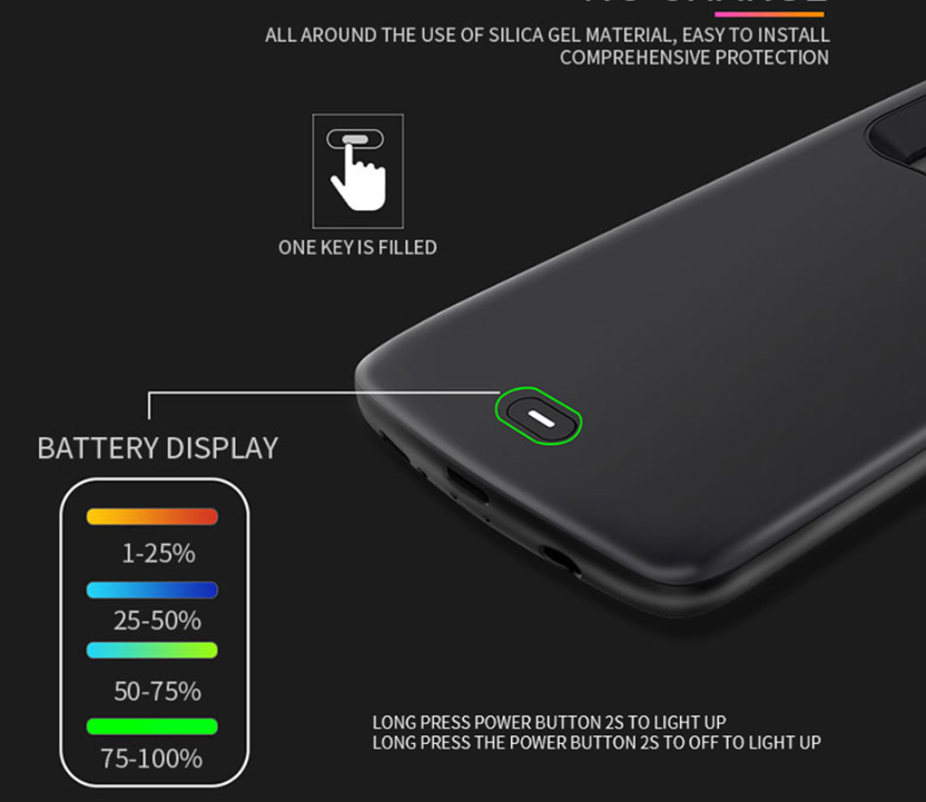 Back clip battery charging treasure s8s9 fast charge wireless large capacity mobile power phone case