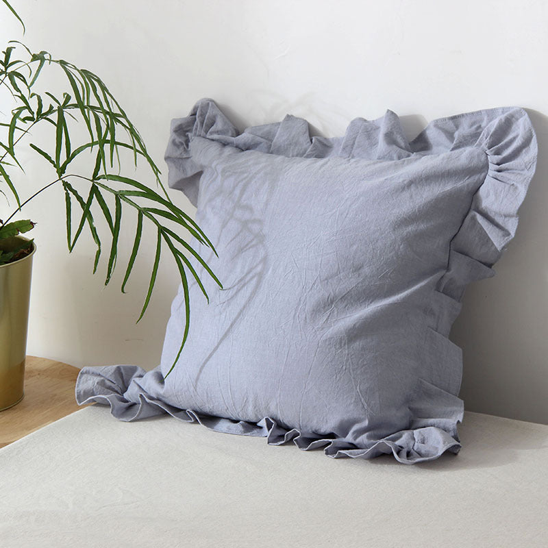 Nordic Style Lotus Leaf Simple Solid Color Pillow Cushion Square