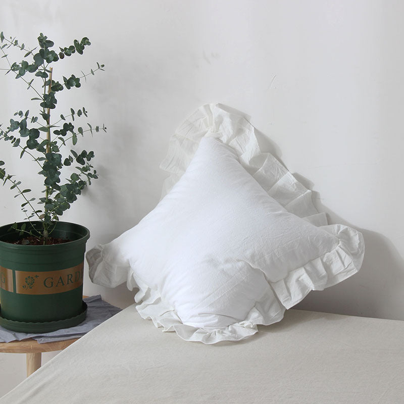 Nordic Style Lotus Leaf Simple Solid Color Pillow Cushion Square