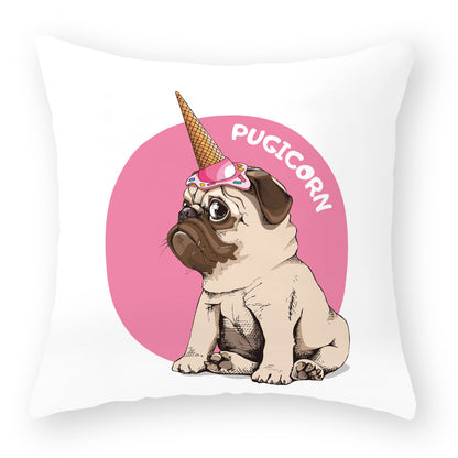 Cartoon dog peach skin hug pillowcase cushion pillowcase car sofa waist