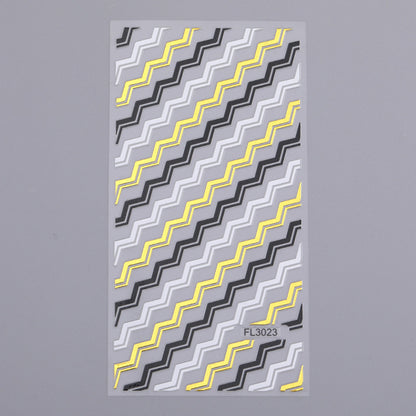 Nail Art 3d Hot Stamping Line Sticker Stripe Wave Adhesive Sticker