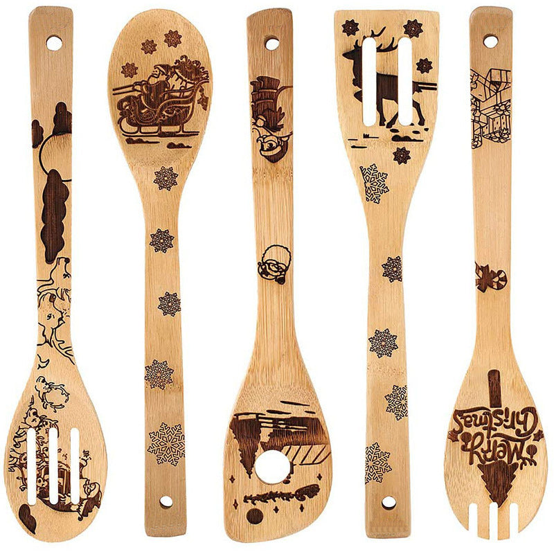 Christmas laser design bamboo shovel