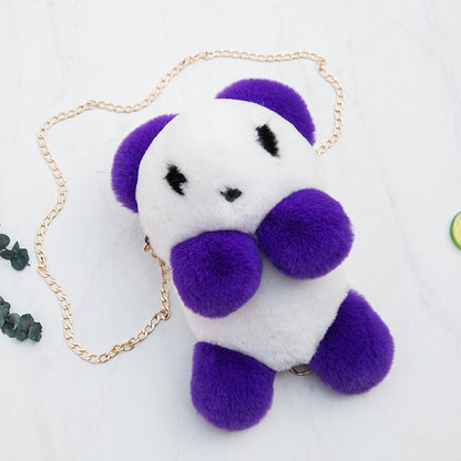 Panda plush diagonal bag