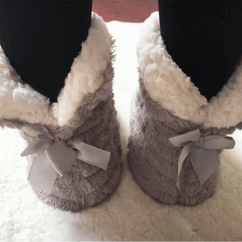 Spot fashion Amazon foreign trade floor boots bow warm home