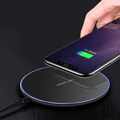 FDGAO/metal QI Wireless Charger 10W Ultra-thin Wireless Charger Suitable For Cross-border QI Mobile Phone Products