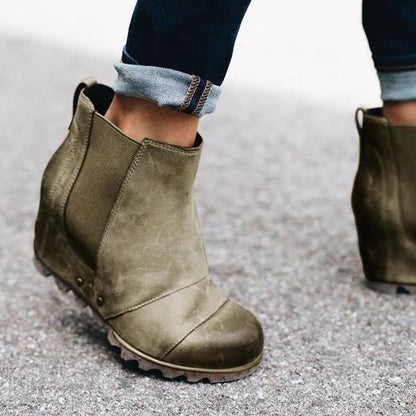 Europe and America Wedge heel Martin boots