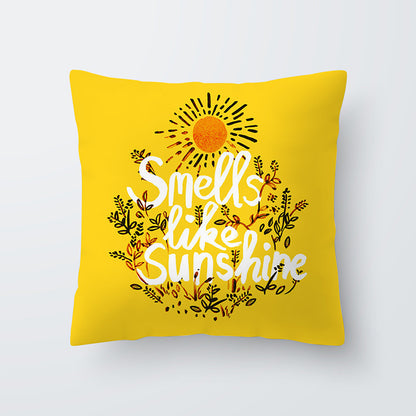 Geometric yellow Hawaiian pillowcase