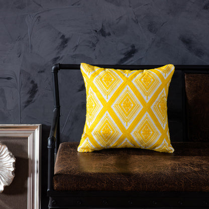 Cotton embroidered pillow with core sofa cushion chair backrest