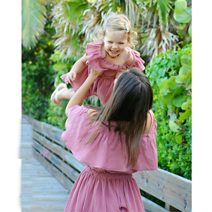 Pleated hanging ruffled dress